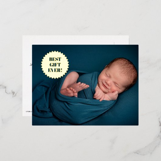 最高のギフトモダンベビーカスタム写真シール箔 箔シーズンポストカード (正面/裏面)