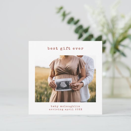 最高のギフト妊娠告知ホリデーカード シーズンカード (スタンド正面)