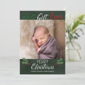 最高のギフトEver Chalkboard写真クリスマスカード シーズンカード (スタンド正面)