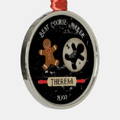 最高のクッキーパーソナライズされたメーカーGingerbread Metal メタルオーナメント (右)