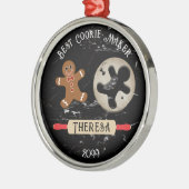 最高のクッキーパーソナライズされたメーカーGingerbread Metal メタルオーナメント (左)