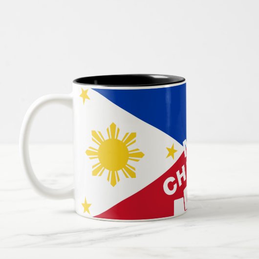 最高のクリスマスと新年の祝賀会 ツートーンマグカップ (左)