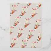 最高のクリスマスの書道1枚の写真ベージュ 箔シーズンカード (裏面)