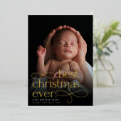 最高のクリスマスの生誕発表 箔シーズンカード (立ち正面)