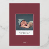 最高のクリスマスの生誕発表 箔シーズンカード (裏面)