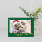 最高のクリスマスを願って 2枚の写真 箔シーズンポストカード (立ち正面)