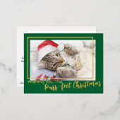 最高のクリスマスを願って 2枚の写真 箔シーズンポストカード (正面/裏面)