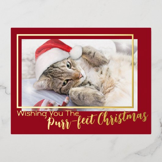 最高のクリスマスを願って 2 写真 箔シーズンポストカード (正面)