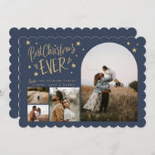 最高のクリスマスを!4枚の写真が入るホリデーカード 招待状 (正面/裏面)