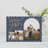 最高のクリスマスを!4枚の写真が入るホリデーカード 招待状 (スタンド正面)