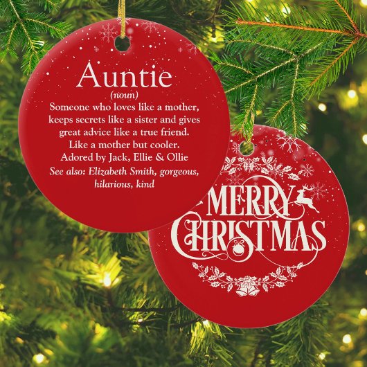 最高のクリスマスを Aunt Auntieの定義 セラミックオーナメント