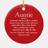 最高のクリスマスを Aunt Auntieの定義 セラミックオーナメント (裏面)