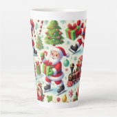 最高のクリスマスサンタ カフェラテマグ (正面)