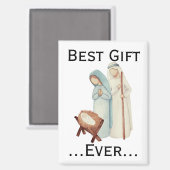 最高のクリスマスプレゼント  キリストの誕生フィギュア マグネット (正面/裏面)