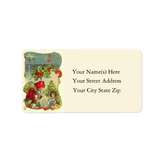 最高のクリスマスヴィンテージ住所 シール (正面)