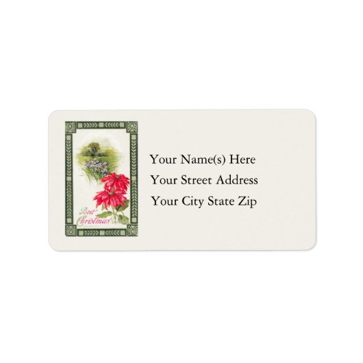 最高のクリスマスヴィンテージ住所 シール (正面)