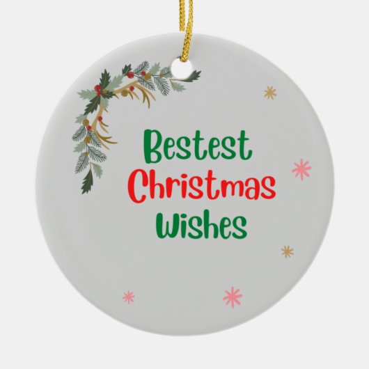 最高のクリスマス・ウィッシュ セラミックオーナメント (正面)