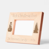 最高のクリスマス・エバー・モノグラム・日付入り レーザー彫刻フレーム (左)