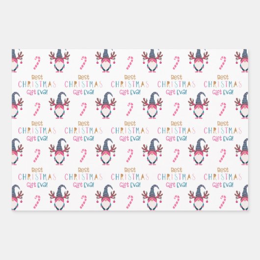 最高のクリスマス・ギフト・エヴァ！おもしろい&ブライト格言 ラッピングペーパーシート (正面)