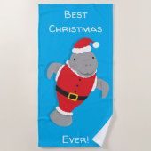 最高のクリスマス ビーチタオル (正面)