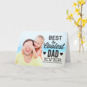 最高のクールとパパEver Father's Day Photo Card カード (黄色い花)