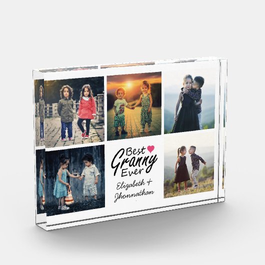 最高のグラニー・エバー孫フォトコラージュのギフト フォトブロック (左)