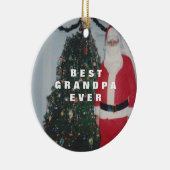 最高のグランパエバパーソナライズされた金ゴールドグリッター セラミックオーナメント (右)