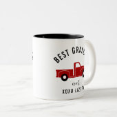 最高のグランパエバーレッドヴィンテージトラック ツートーンマグカップ (正面右)