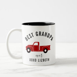 最高のグランパエバーレッドヴィンテージトラック ツートーンマグカップ
