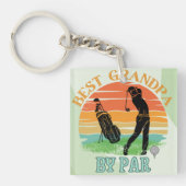 最高のグランパバイパールゴルフサンセットパーソナライズされた キーホルダー (正面)