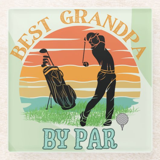 最高のグランパバイパールゴルフサンセット ガラスコースター (正面)