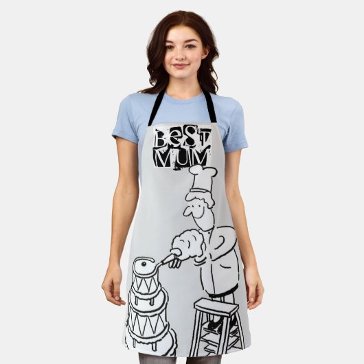 最高のケーキ飾メーカーの巨大ケーキエプロン エプロン (着用した状態)