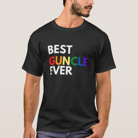 最高のゲイおじさんガンクルプライドLGBTQ Tシャツ (正面)