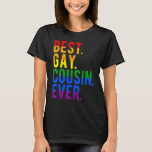 最高のゲイのいとこエバーLGBTプライドレインボーフラッグファミリー Tシャツ