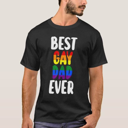 最高のゲイパパever LGBTQゲイプライド Tシャツ (正面)