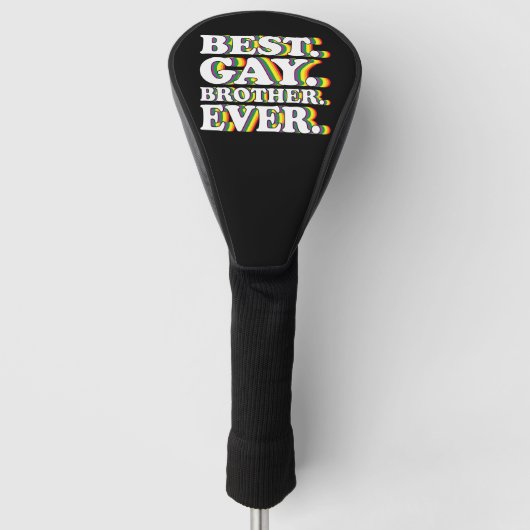 最高のゲイブラザーエバーファミリーLGBTQプライドレインボー ゴルフヘッドカバー (正面)