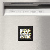 最高のゲイブラザーエバーファミリーLGBTQプライドレインボー マグネット (インサイチュ (食洗機))