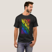 最高のゲイ叔母エバーLGBTプライドレインボーフラッグファミリー Tシャツ (正面フル)