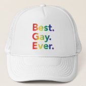 最高のゲイ LGBT レインボーフラッグ キャップ (正面)