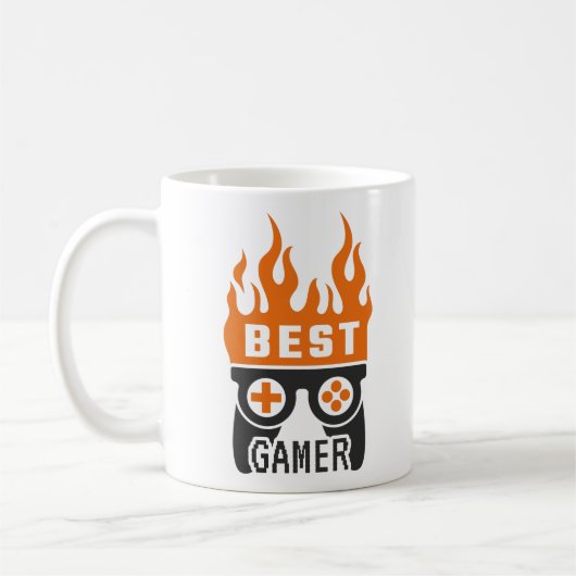 最高のゲーマーコントローラータイポグラフィーゲーム コーヒーマグカップ (左)