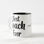 最高のコーチの感謝パーソナライズされたギフト ツートーンマグカップ (正面左)