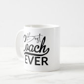 最高のコーチエバーおもしろい白黒スポパーソナライズされたート コーヒーマグカップ (正面左)
