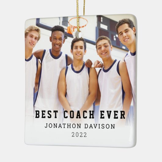 最高のコーチ名チームフォトオーバーレイセラミックまたは セラミックオーナメント (左)