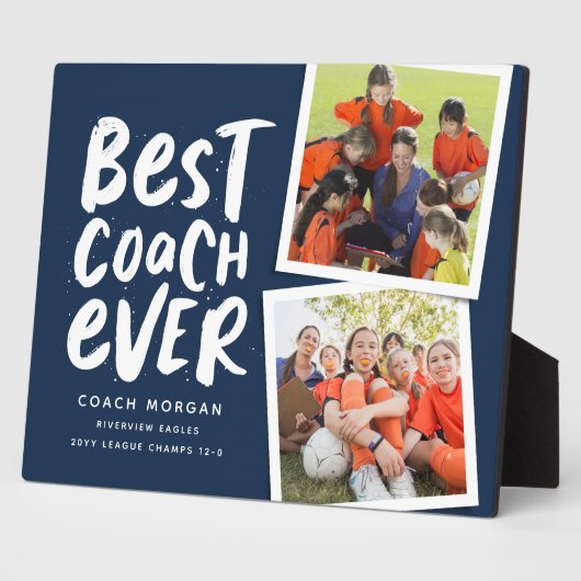 最高のコーチ海軍2つの写真チームあなた感謝していを フォトプラーク (側面)