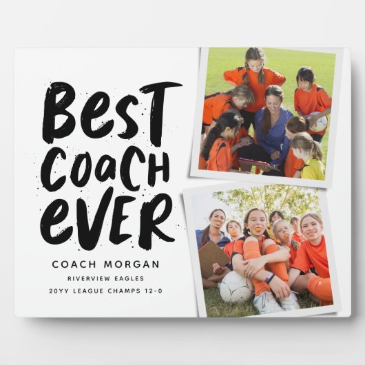 最高のコーチ2つの写真チームあなた感謝していを フォトプラーク (正面)