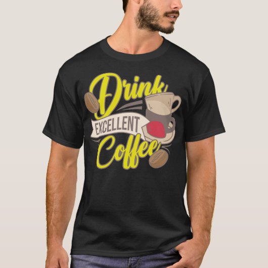 最高のコーヒー豆愛好家のユーモアを飲む Tシャツ (正面)