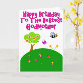 最高のゴッドマザーカードへのハッピーバースデー カード (黄色い花)