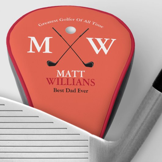 最高のゴルファーのモノグラム赤味カスタム ゴルフヘッドカバー