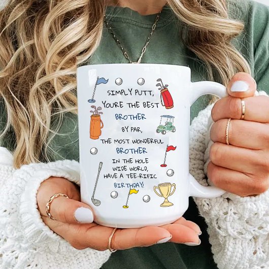 最高のゴルフ兄弟 面白い 誕生日 ゴルファー 兄 コーヒー マグカップ
