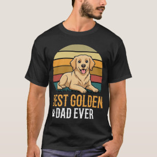 最高のゴールデンレトリバーお父さん レトロな犬 Tシャツ